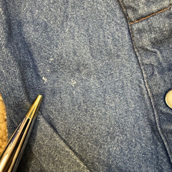 Vtg Wrangler Shirt Mens XL 17x36 Denim Pearl Snap Western Work 90s Cowboy - Picture 10 of 10